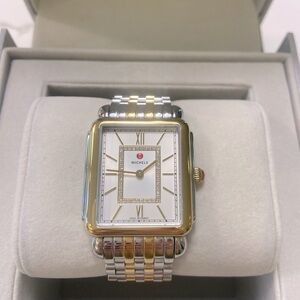 NEW Michele Deco II Two Tone Gold & Silver Diamond Watch MWW06X000037